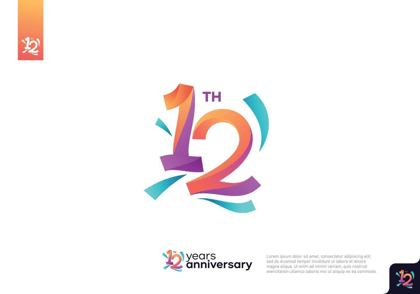 Number 12 logo icon design, 12nd birthday logo number, anniversary 12 vector