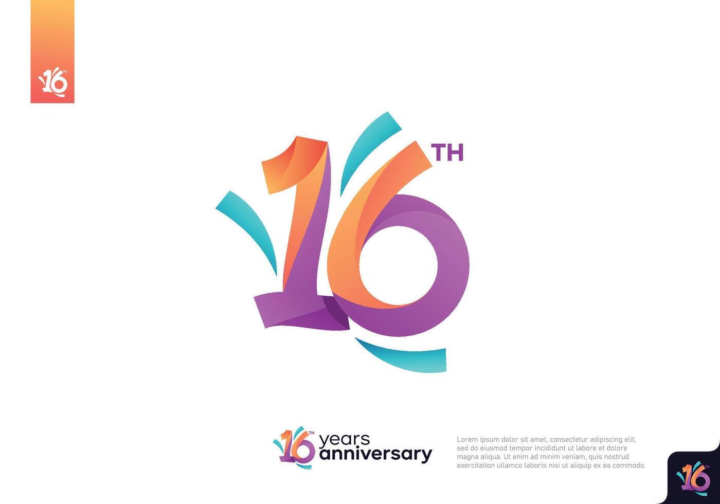Number 16 logo icon design, 16th birthday logo number, anniversary 16 vector
