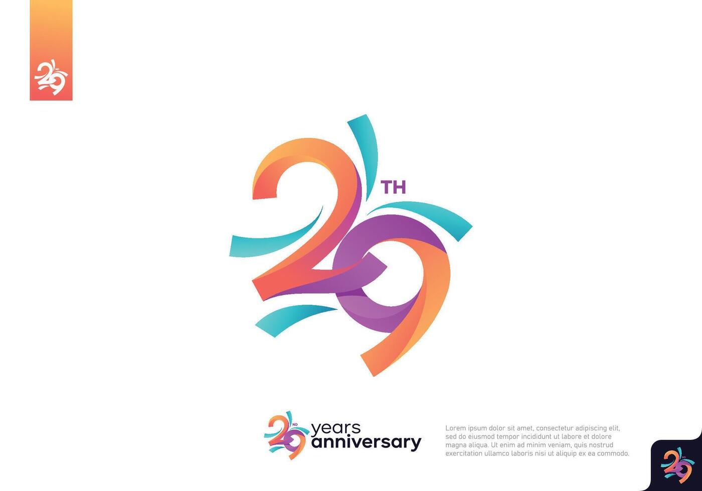 Number 29 logo icon design, 29th birthday logo number, anniversary 29 vector