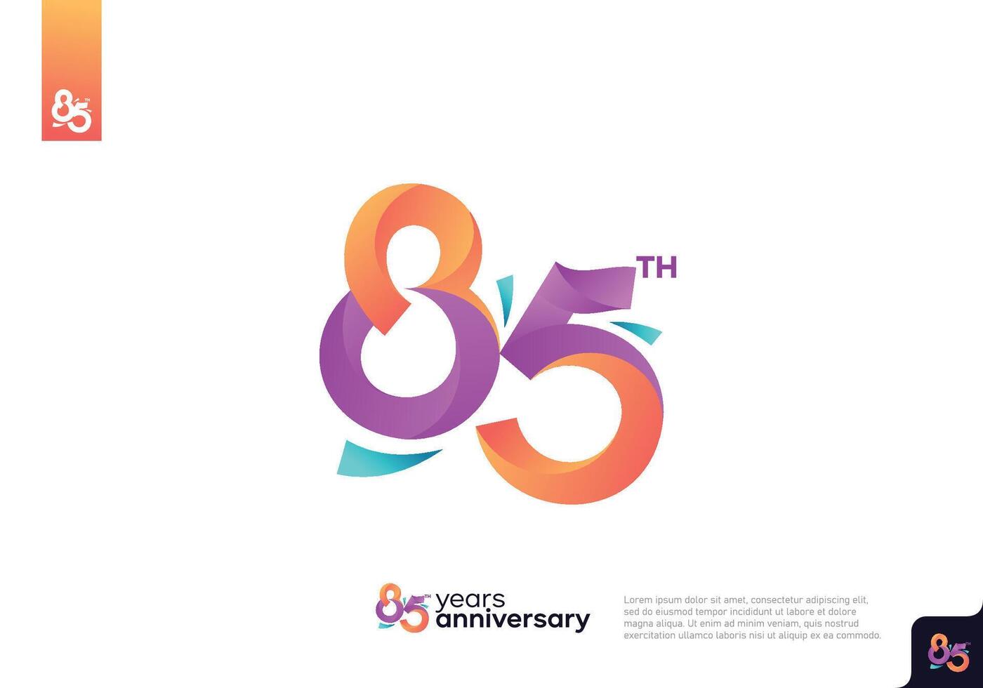 Number 85 logo icon design, 85th birthday logo number, anniversary 85 vector