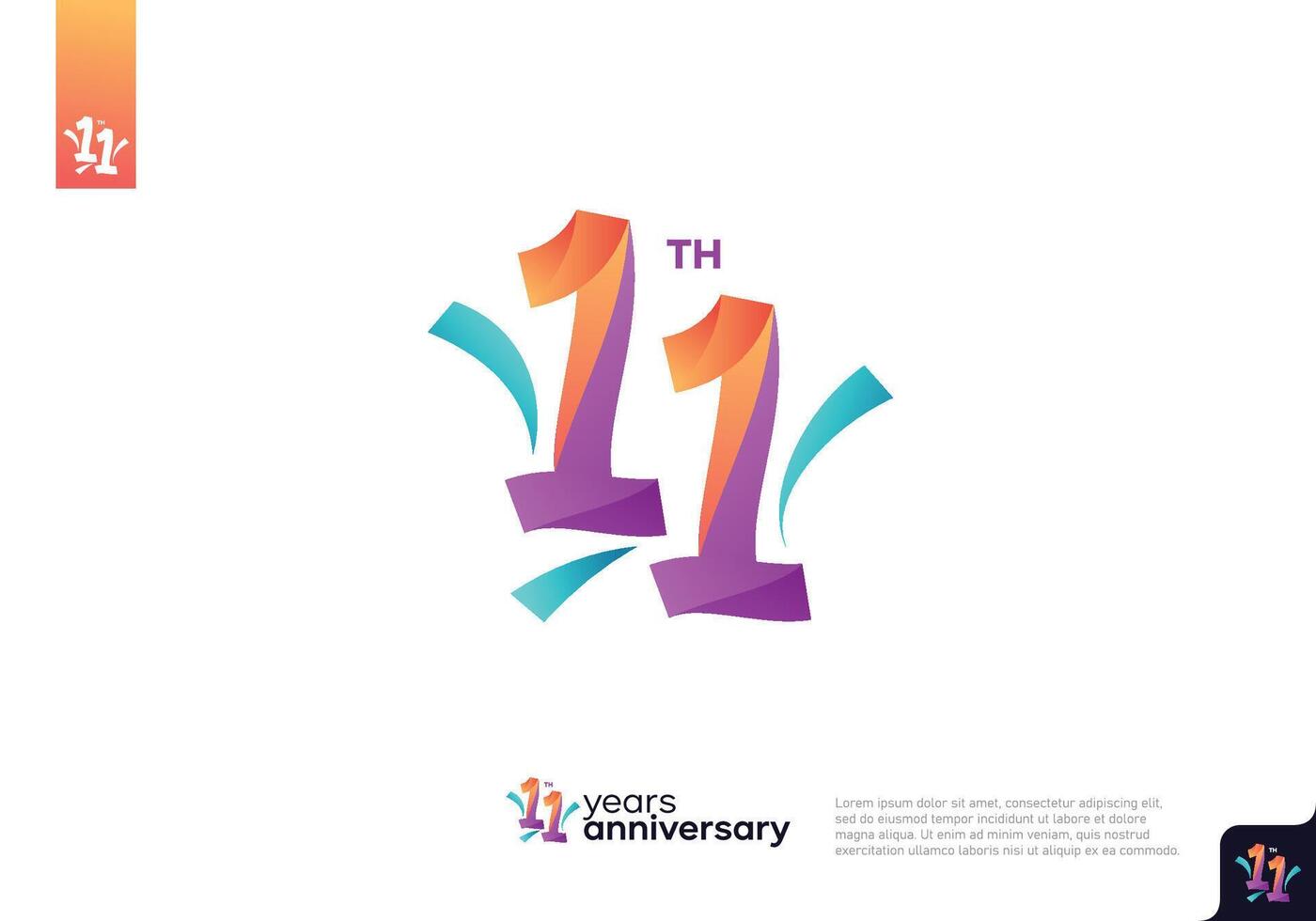 Number 11 logo icon design, 11st birthday logo number, anniversary 11 vector