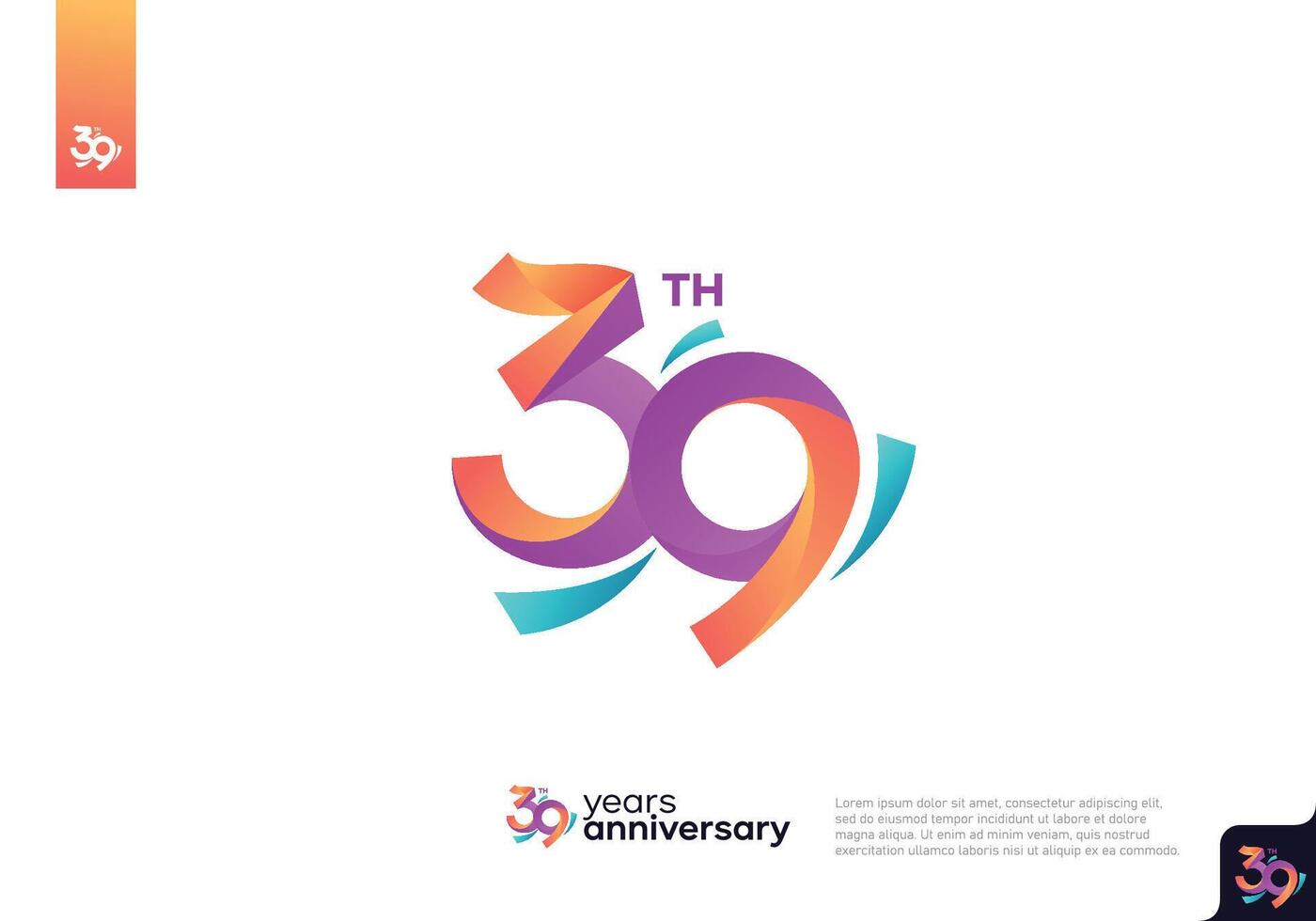 Number 39 logo icon design, 39th birthday logo number, anniversary 39 vector