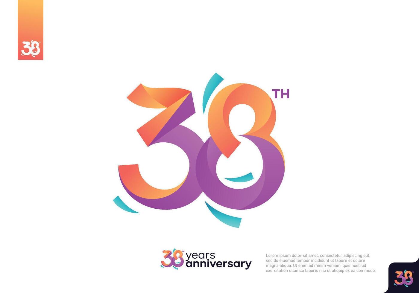 Number 38 logo icon design, 38th birthday logo number, anniversary 38 vector