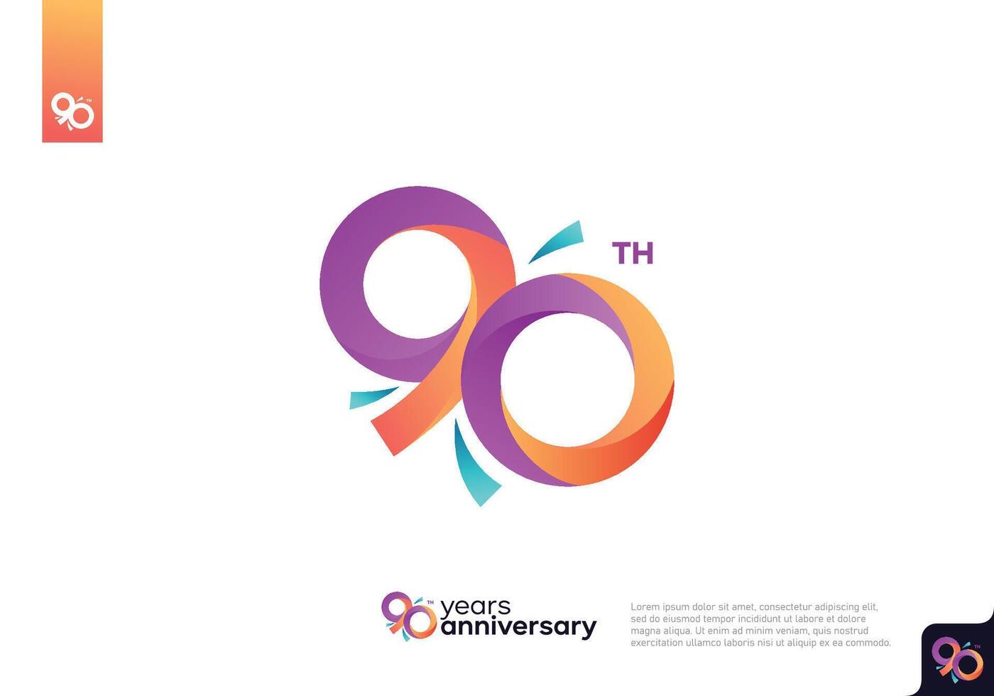 Number 90 logo icon design, 90th birthday logo number, anniversary 90 vector