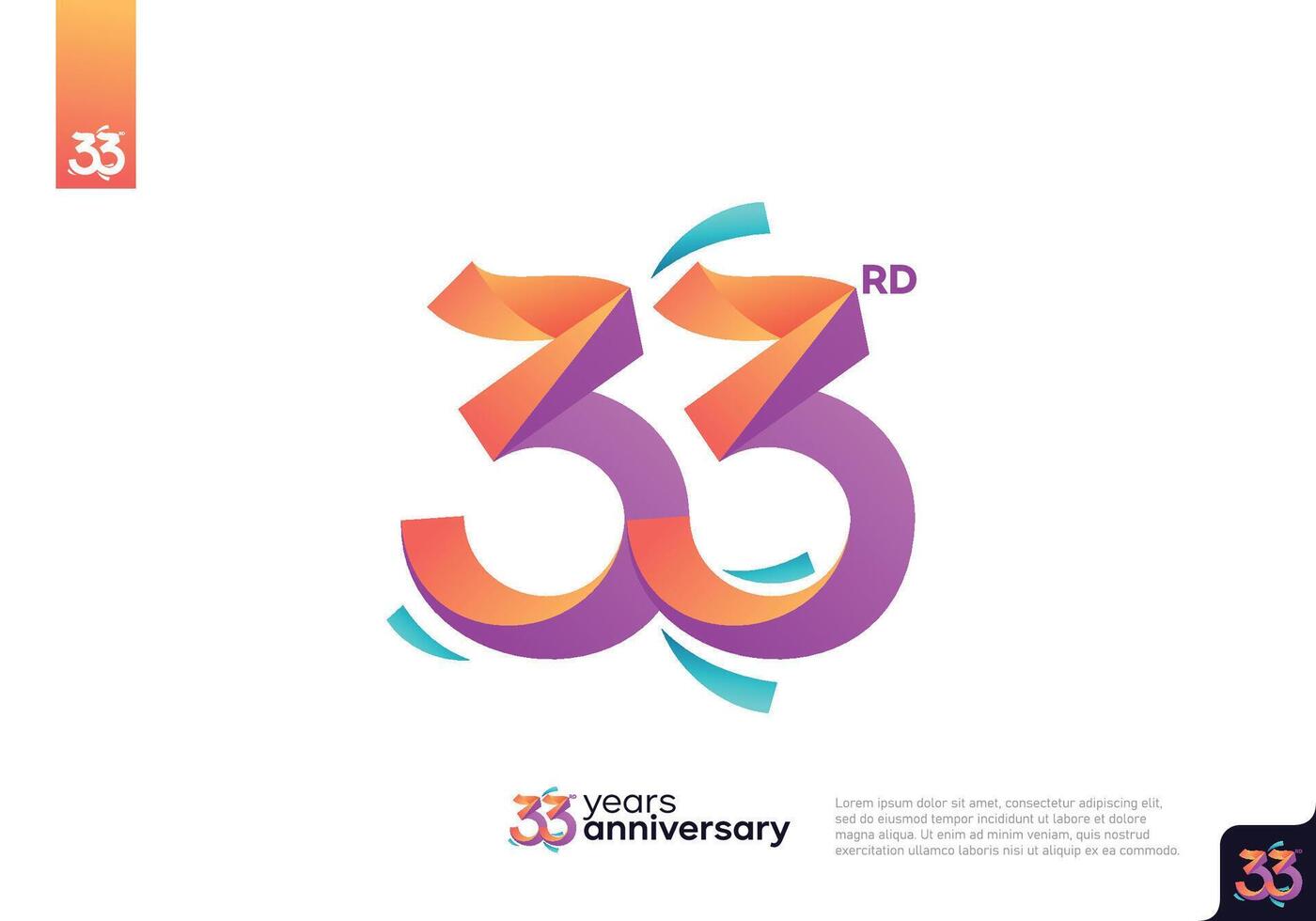 Number 33 logo icon design, 33rd birthday logo number, anniversary 33 vector