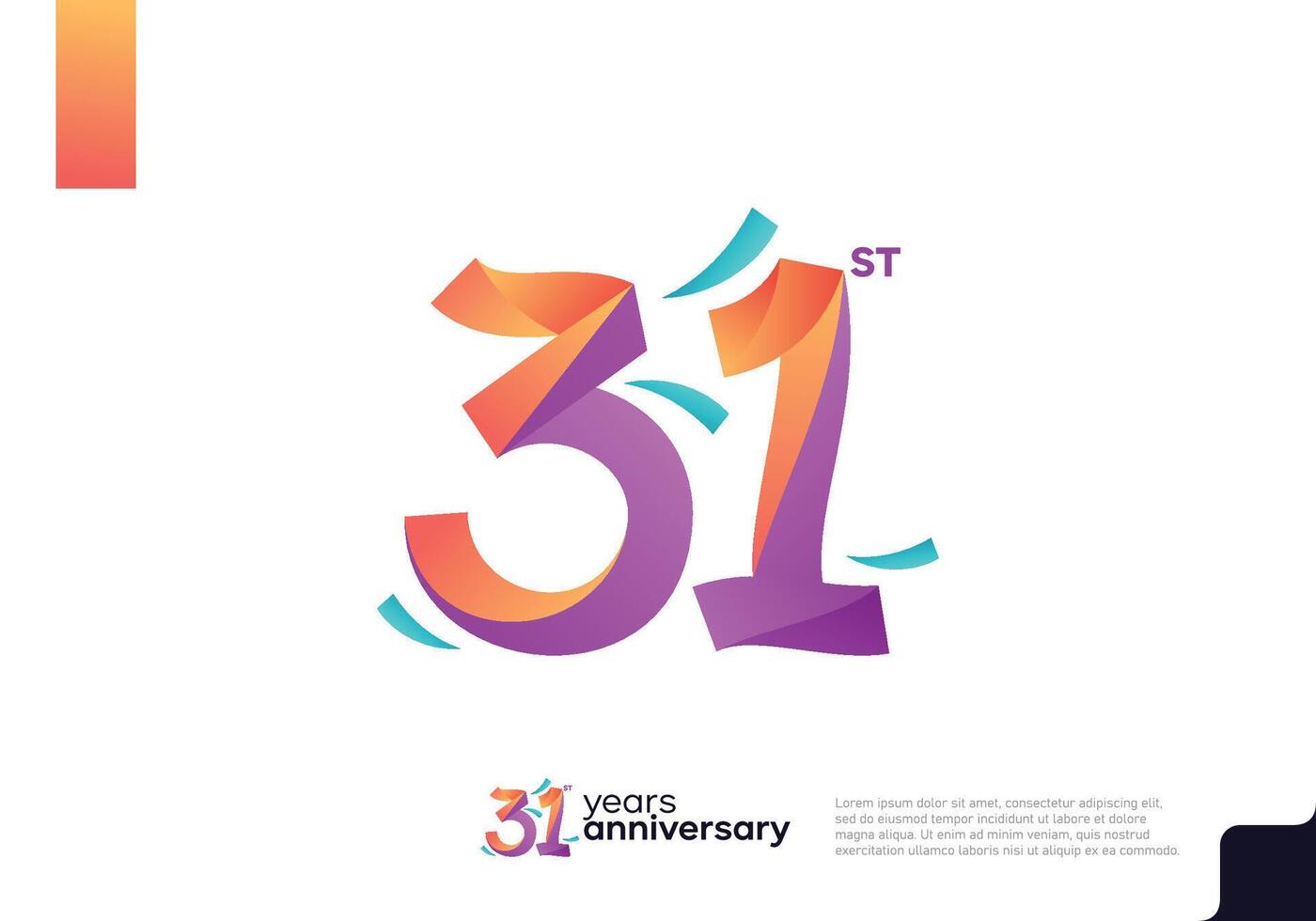 Number 31 logo icon design, 31st birthday logo number, anniversary 31 vector