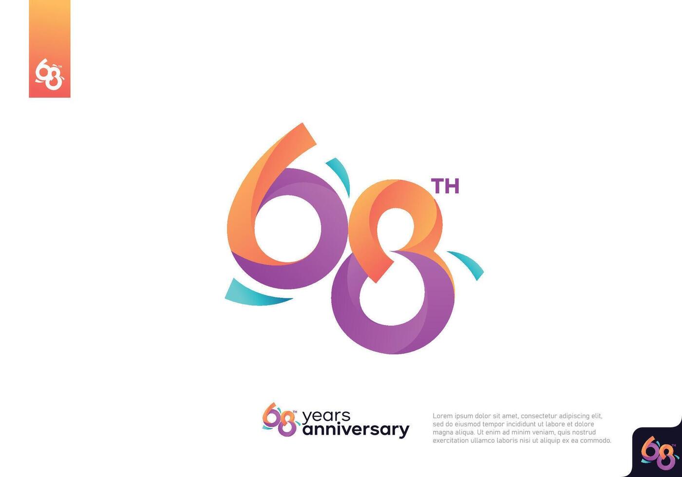 Number 68 logo icon design, 68th birthday logo number, anniversary 68 vector