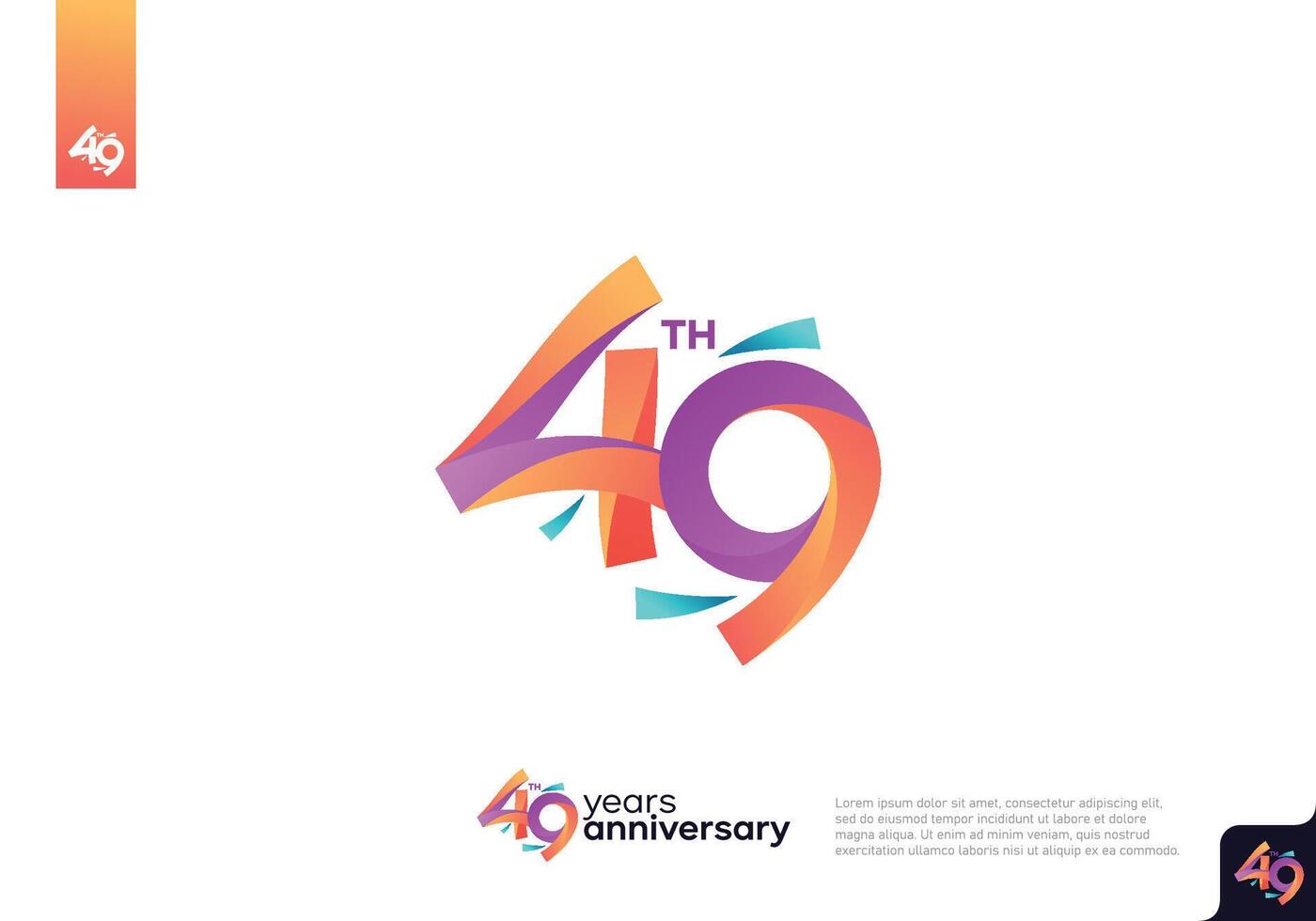 Number 49 logo icon design, 49th birthday logo number, anniversary 49 vector