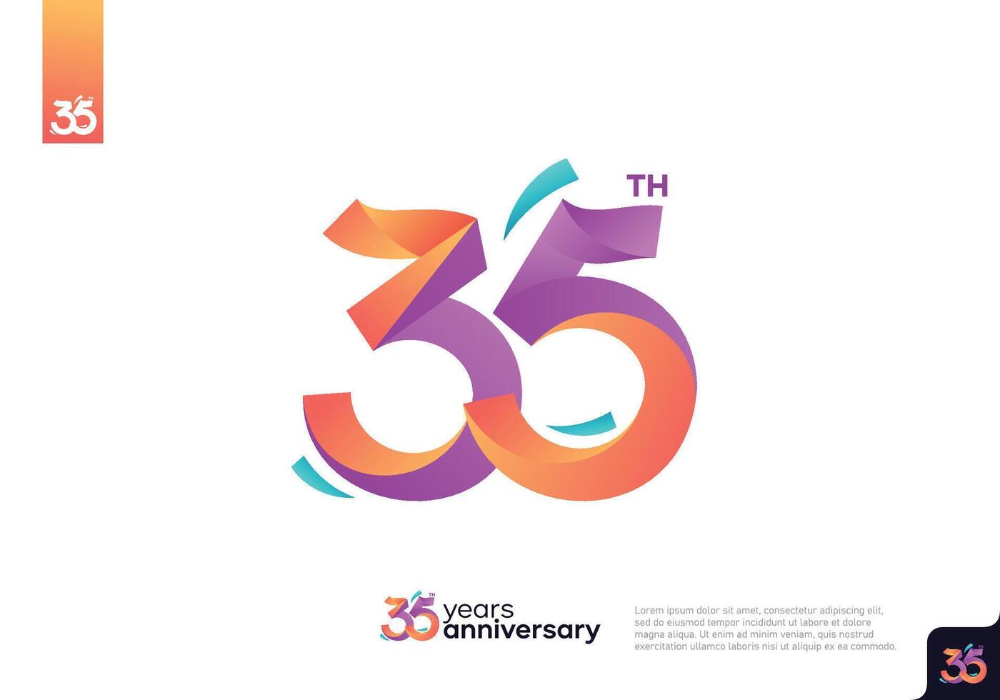 Number 35 logo icon design, 35th birthday logo number, anniversary 35 vector