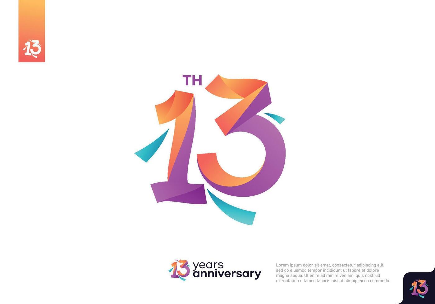 Number 13 logo icon design, 13rd birthday logo number, anniversary 13 vector