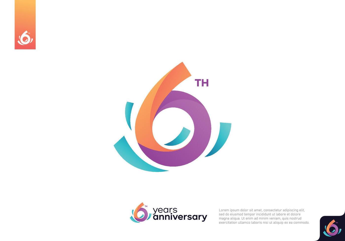 Number 6 logo icon design, 6th birthday logo number, anniversary 6 vector