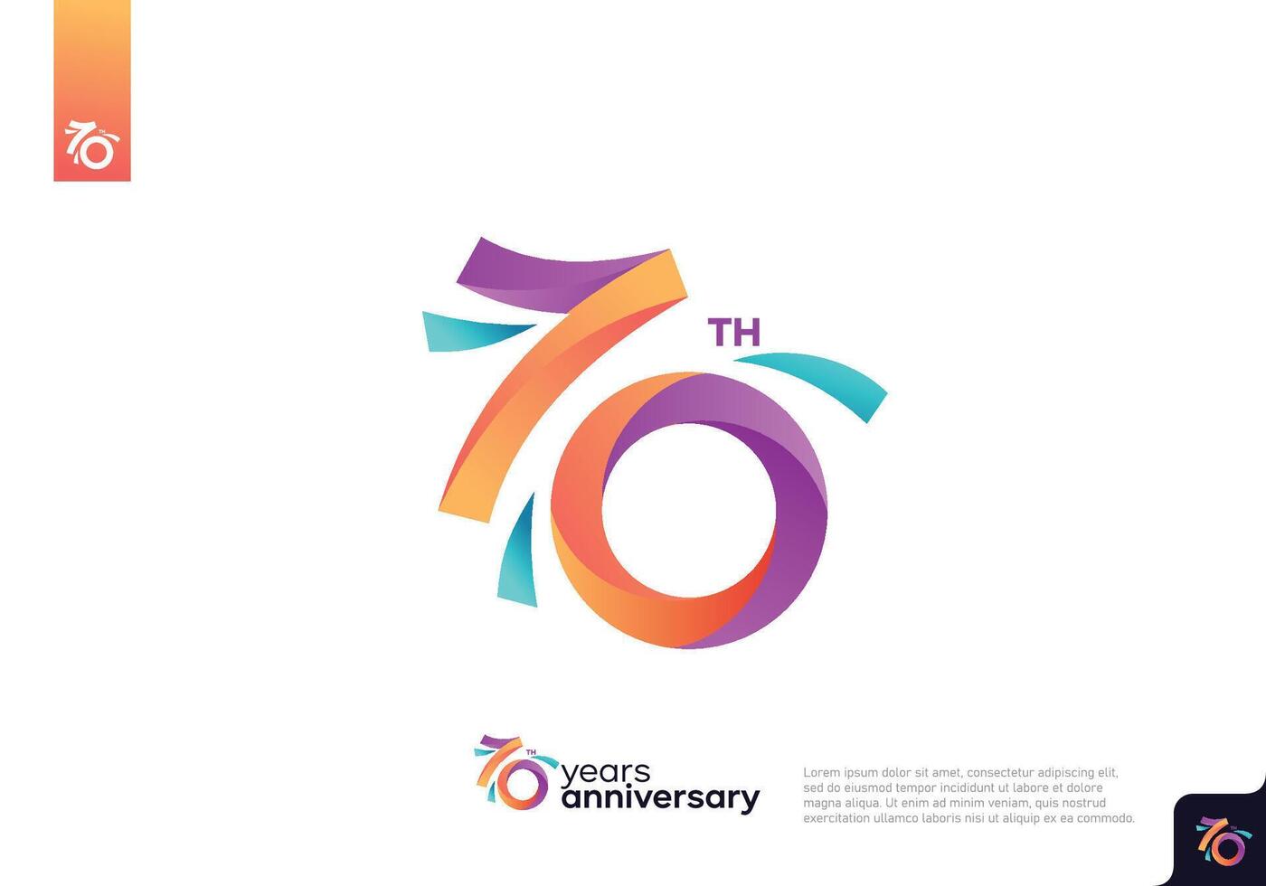 Number 70 logo icon design, 70th birthday logo number, anniversary 70 vector