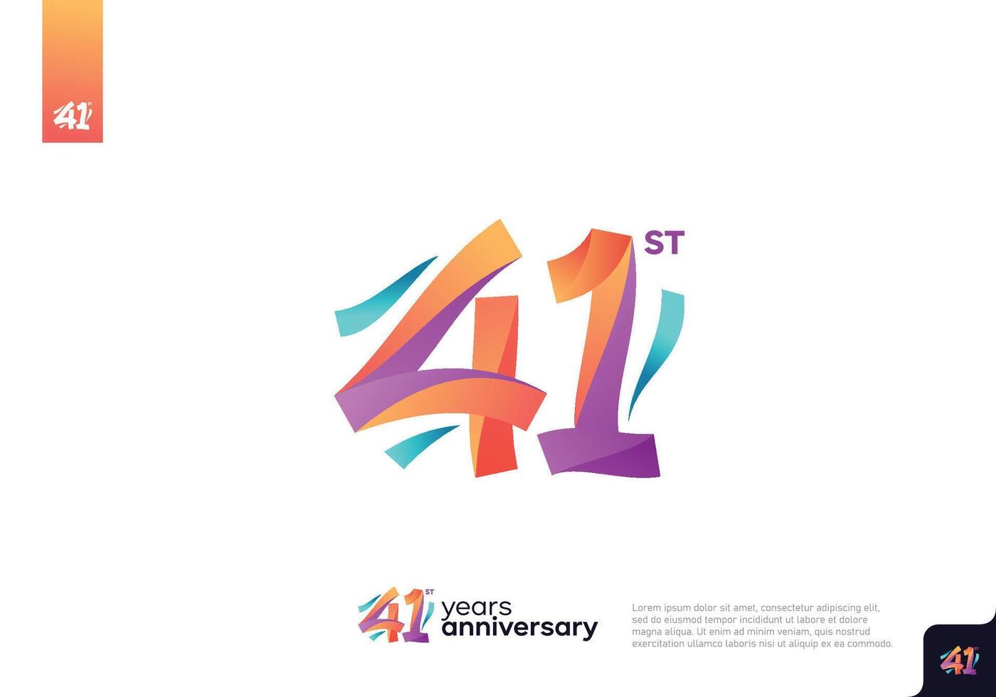 Number 41 logo icon design, 41st birthday logo number, anniversary 41 vector