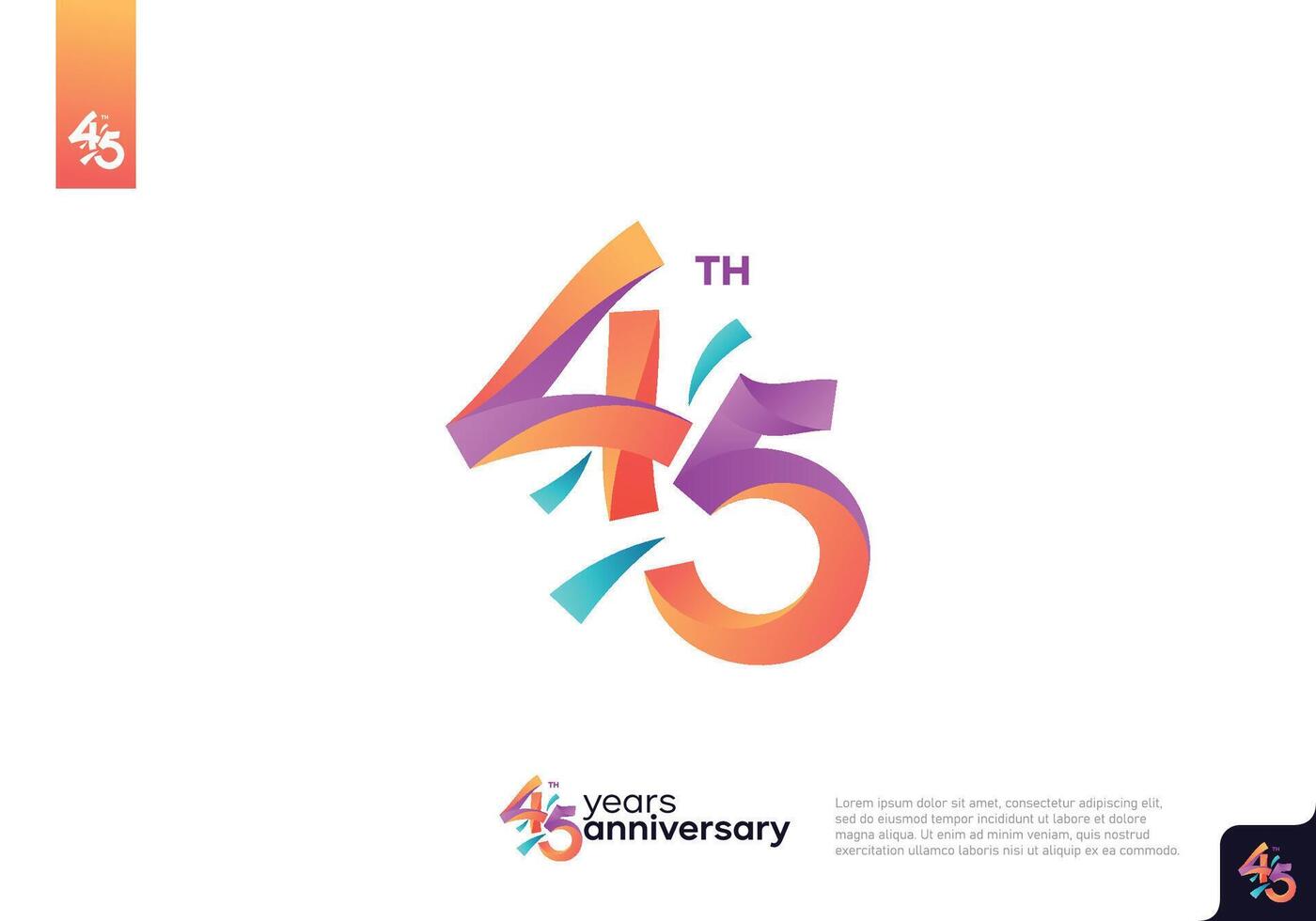Number 45 logo icon design, 45th birthday logo number, anniversary 45 vector
