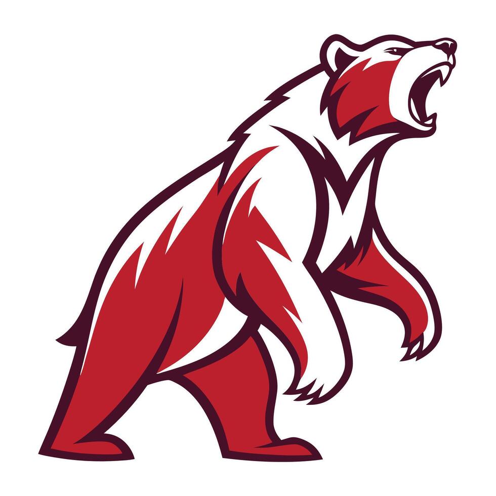 a bear with its mouth open and its vector