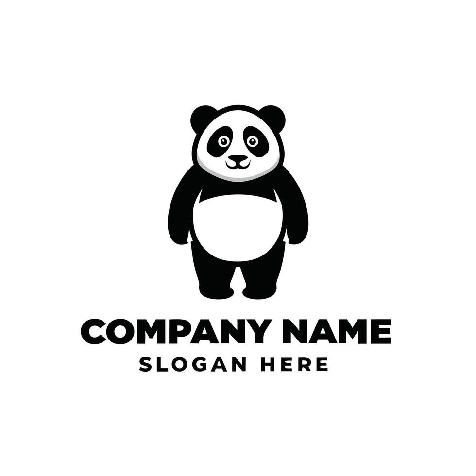 panda bear logo template, black and white 54760438 Vector Art at Vecteezy