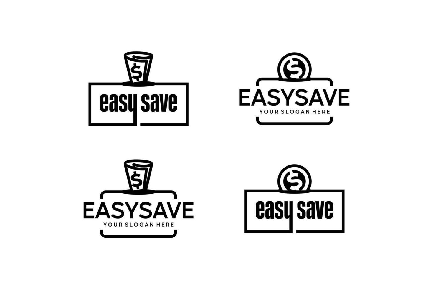 Template logo design for saving money with banknote icon symbol and coin vector
