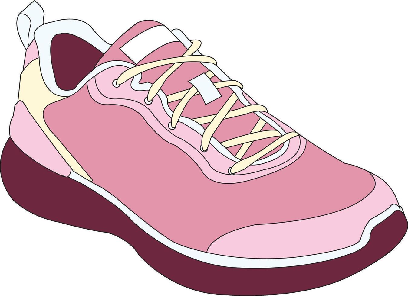 Shoes outline drawing symbol icon. Set of shoes for training. Shoe sneakers illustration collection set vector