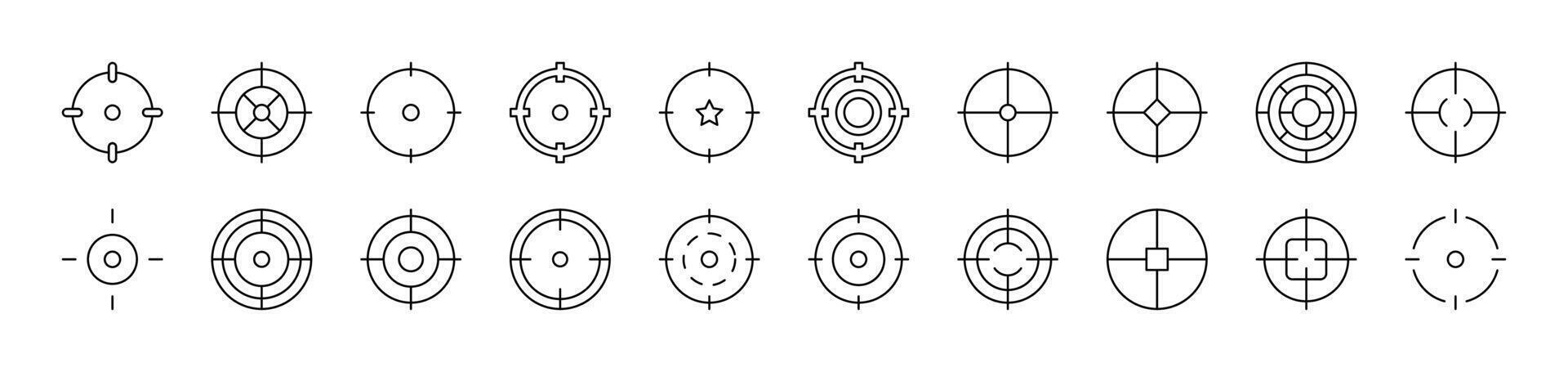 Target Outline Simple Linear Image Collection. Editable Stroke. Suitable for Web Sites, Books, Cards, Apps vector