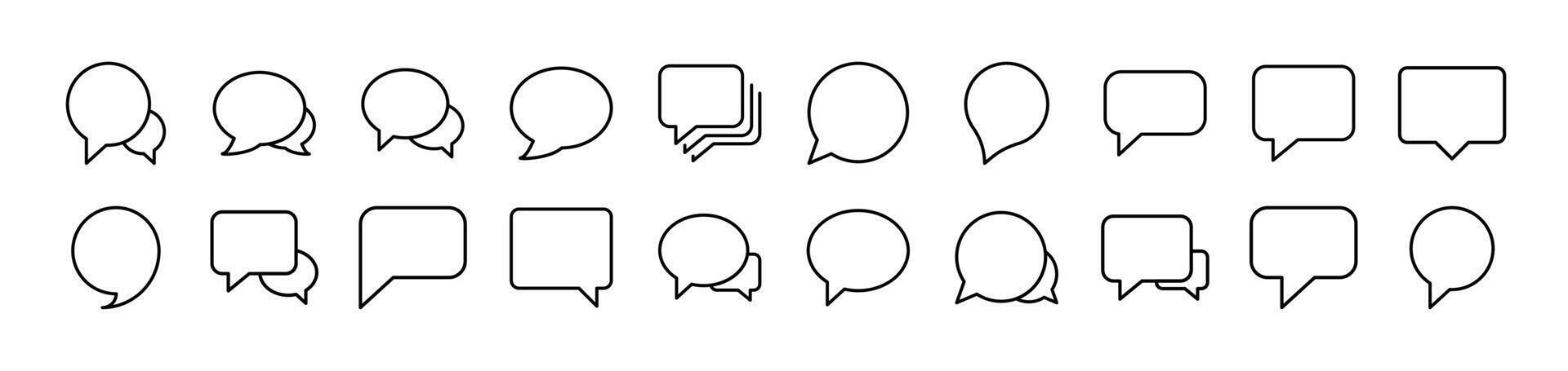 Speech Bubble Line Icon Bundle. Editable Stroke. Minimalistic Linear Pictogram for Design of Cards, Apps, Banners, Posts vector