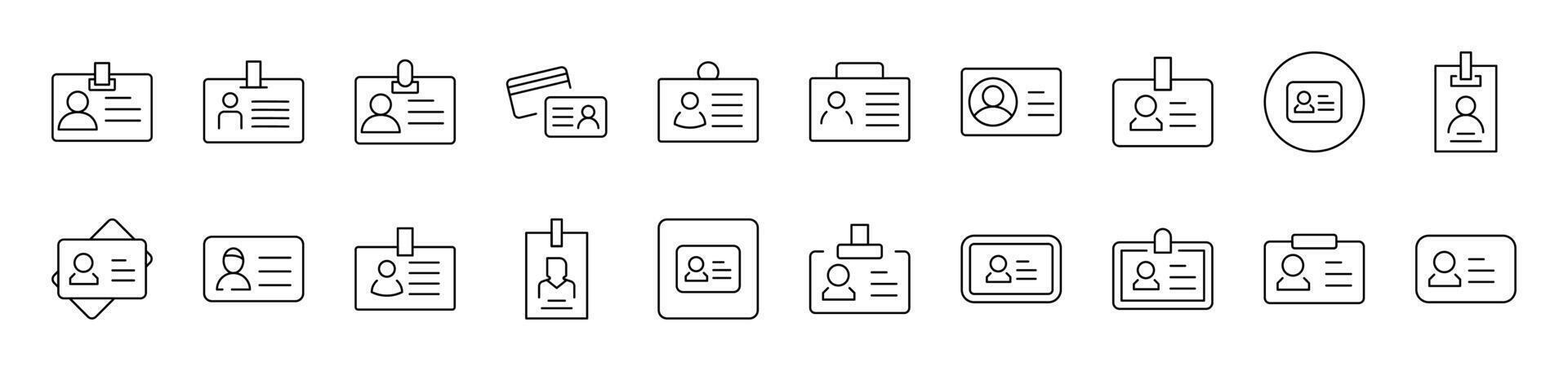 Employee ID Badge Simple Icon Collection. Editable Stroke. Perfect for Infographics, Articles, Books, Flyers, Banners vector