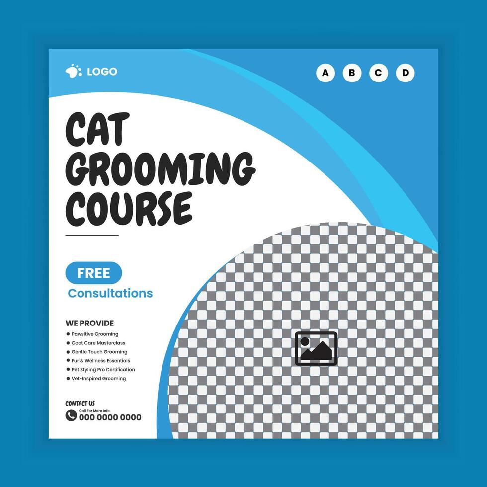 Pet Care and Grooming Course Social Media Post and Animal Care Training Academy for web banner design template vector