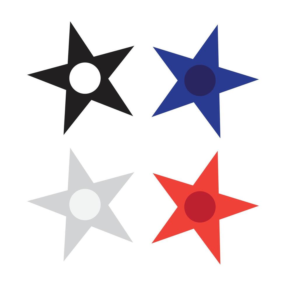 set of stars design art vector