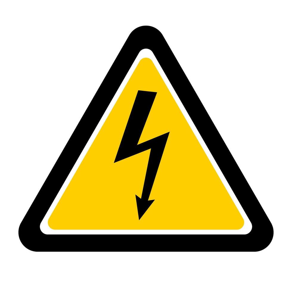 High voltage warning sign, electrical hazard icon symbol illustration vector