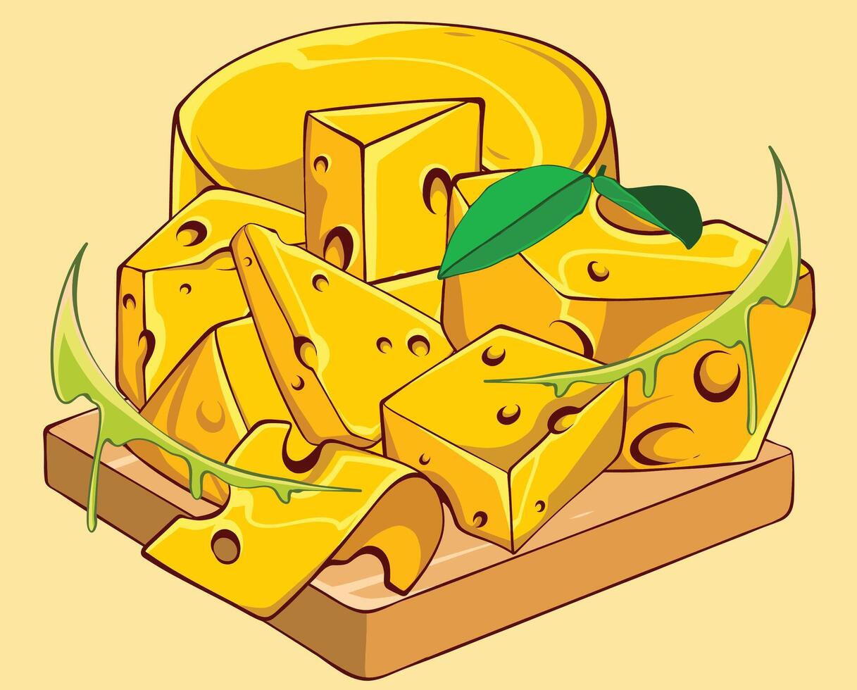 Yellow Cheese art illustration vector