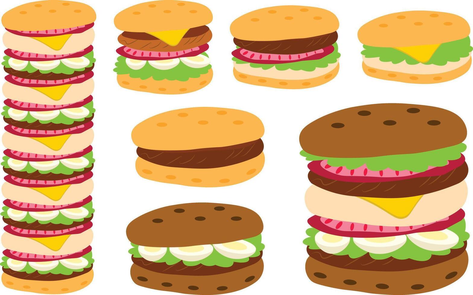 Set of hamburger vector