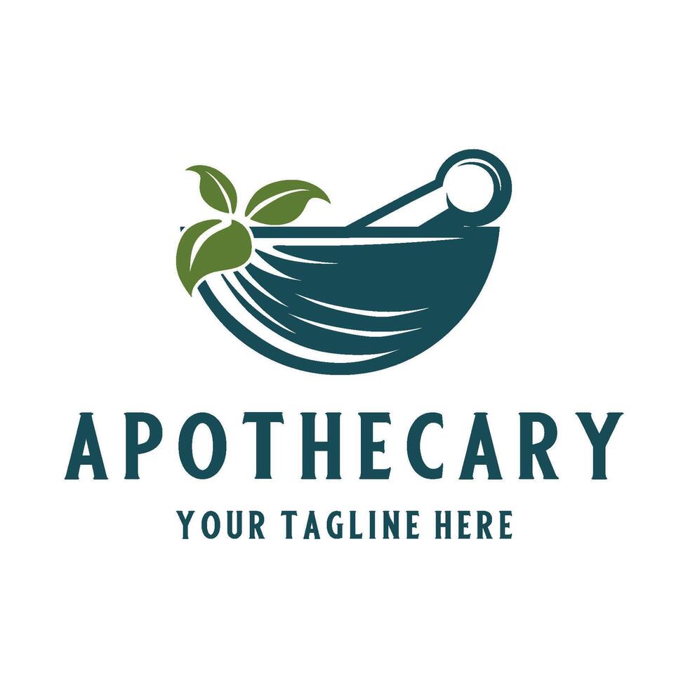pharmacy logo. pestle and mortar simple design for pharmacy and medical vector