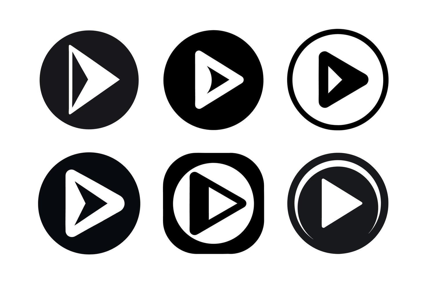 Play Icons in Various Shapes design vector