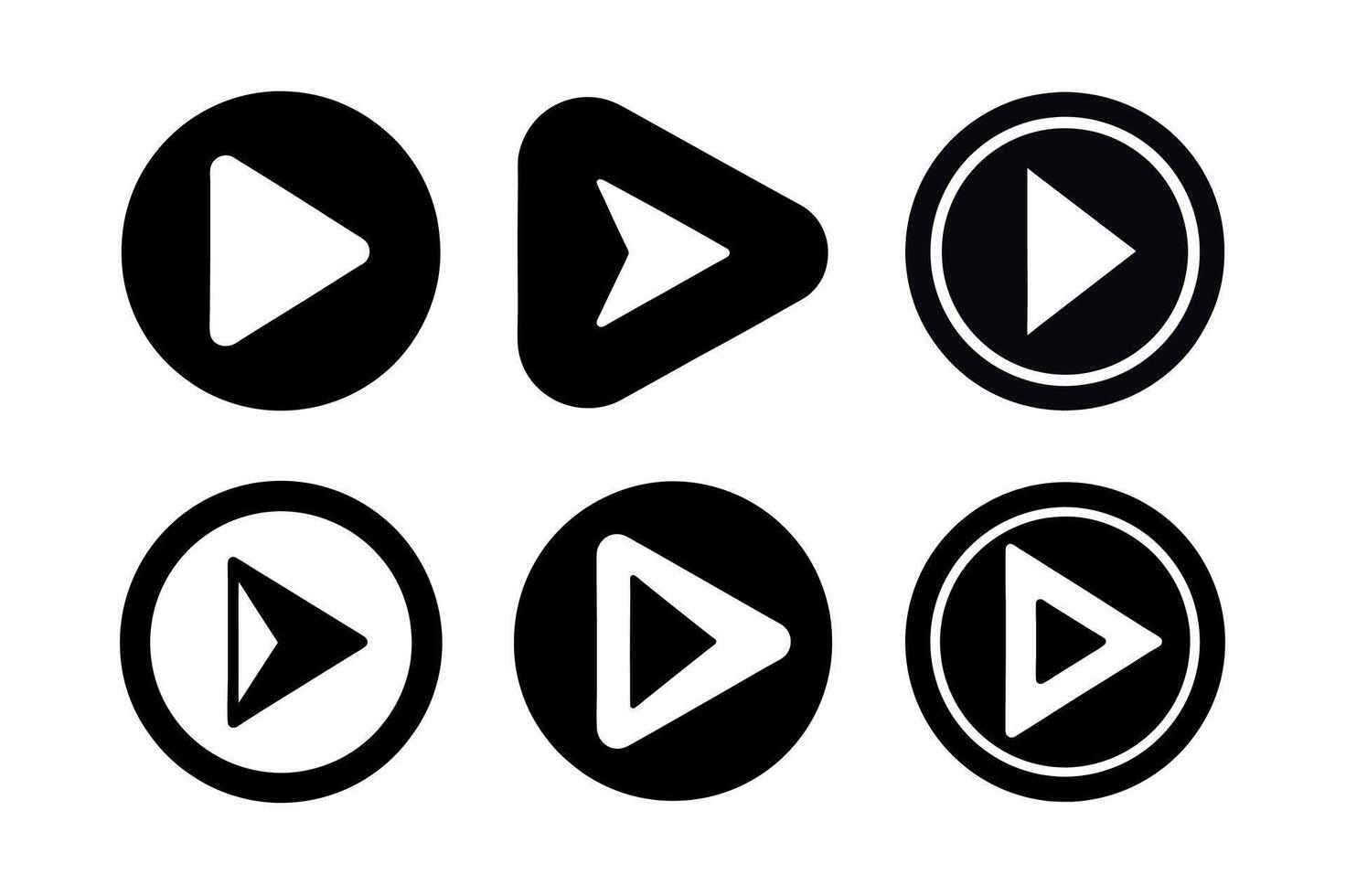 Play Icons in Various Shapes vector