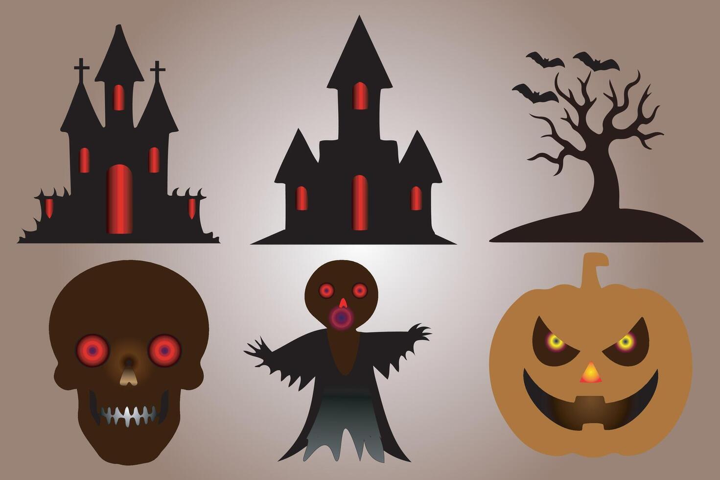 Creepy Halloween Graphics Collection vector