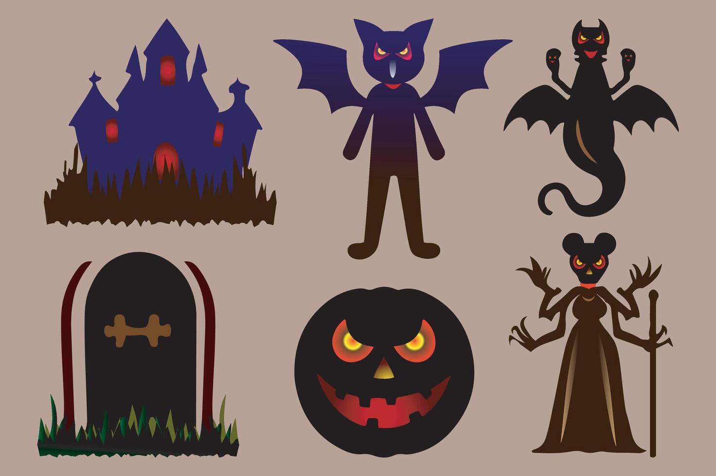 Bats, Ghosts, and Pumpkins- Halloween Design Pack vector