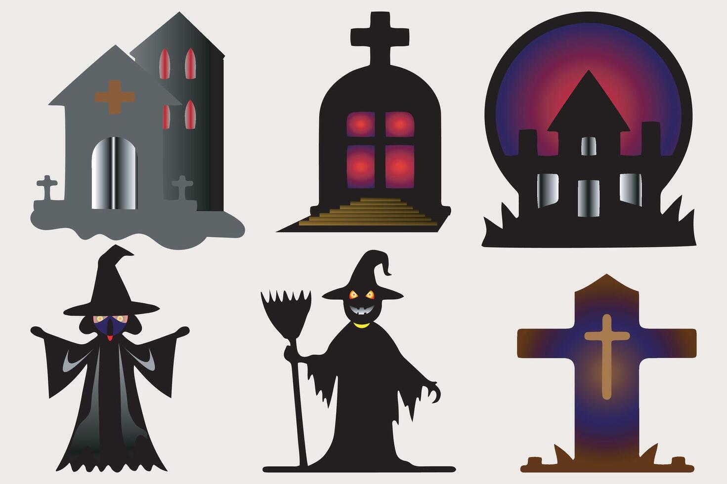 Halloween Day Elements- Icons, Patterns, and More vector