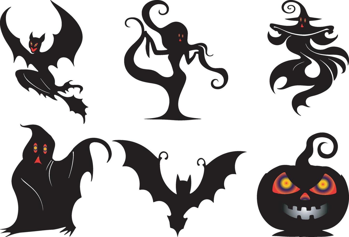 Halloween Fonts, Icons, and Graphics Set vector
