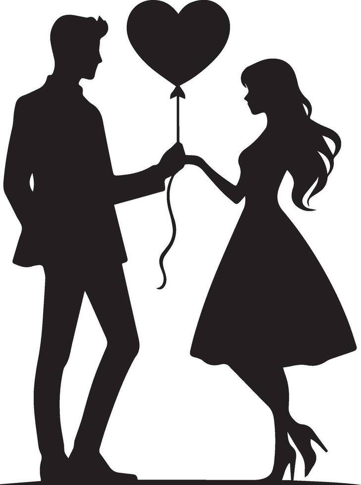 valentine couple with love vector