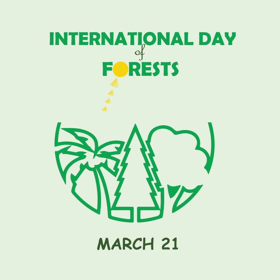 International Day of Forests. March 21 vector