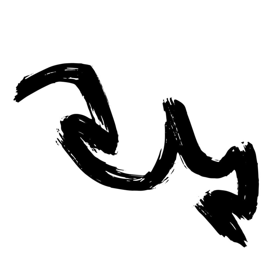 Elegant Hand Drawn Brush Grunge Wave Stroke Texture vector