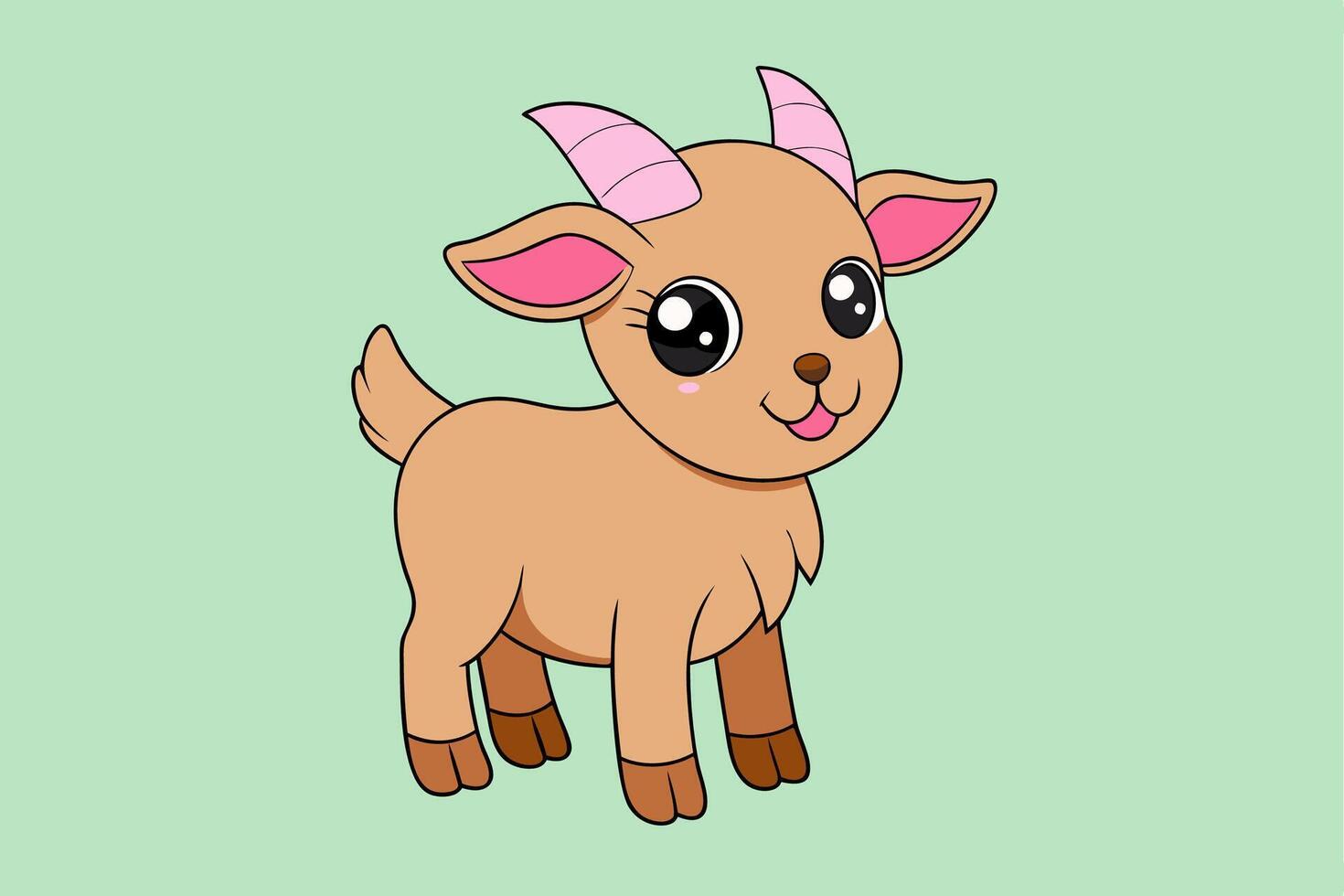 Whimsical Goat Art for Professional Design Platforms vector