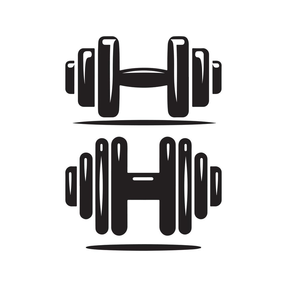 Simple Dumbbell Icon for Workout and Fitness Apps vector