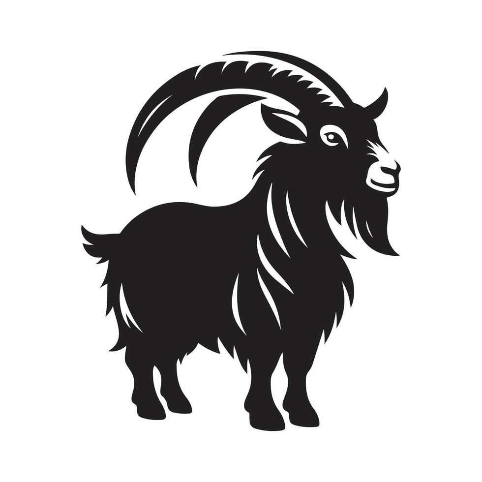 Perfect Goat Silhouette for Logos and Icons vector