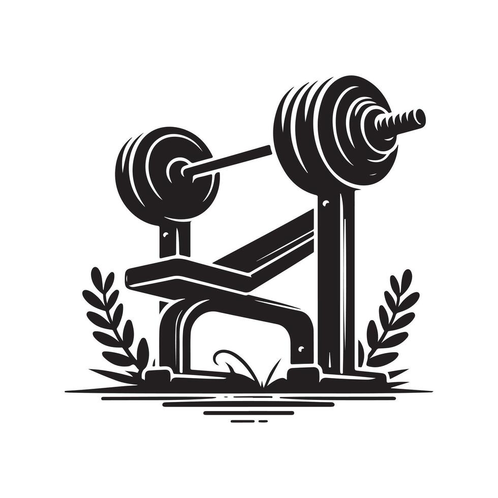Elegant Weightlifting Bench Graphic for Gym Decor vector