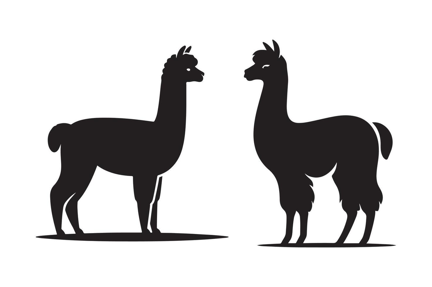 Whimsical Alpaca Silhouette Illustrations for Playful Designs vector
