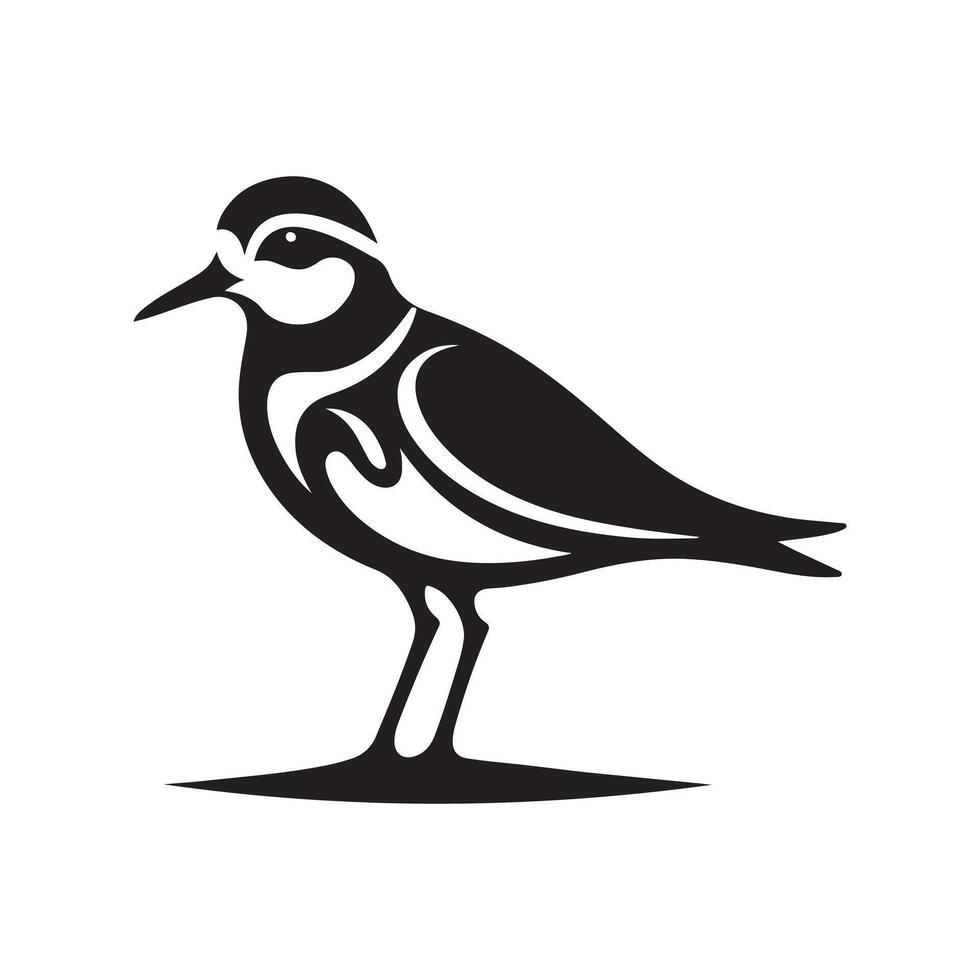 Plover Silhouette Vectors Illustrations for Eco-Tourism Promotions