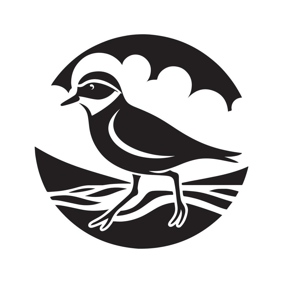 Minimalist Plover Silhouettes Ideal for Modern Graphic Projects vector