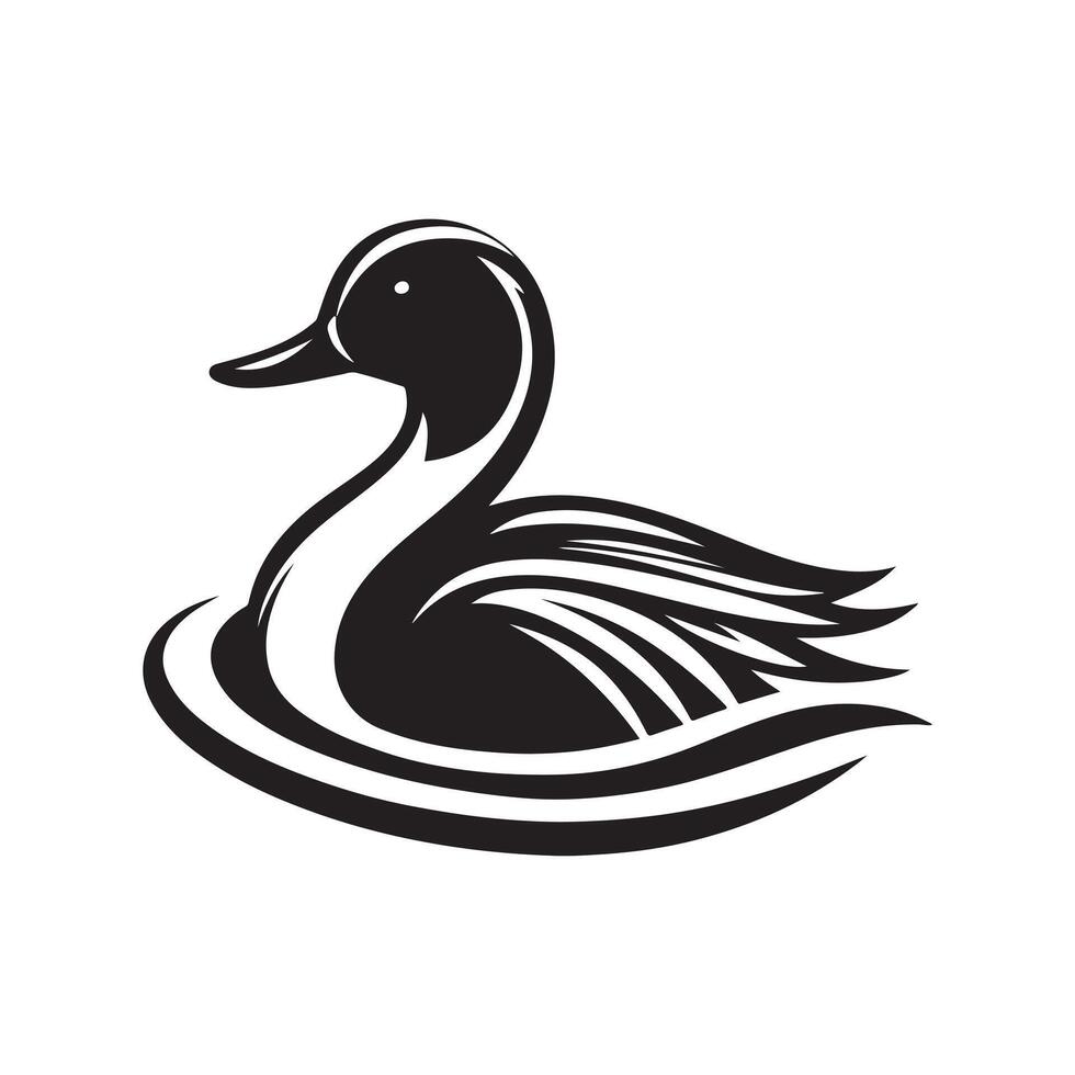 Northern Pintail Silhouette Graphics Great for Educational and Informational Materials vector