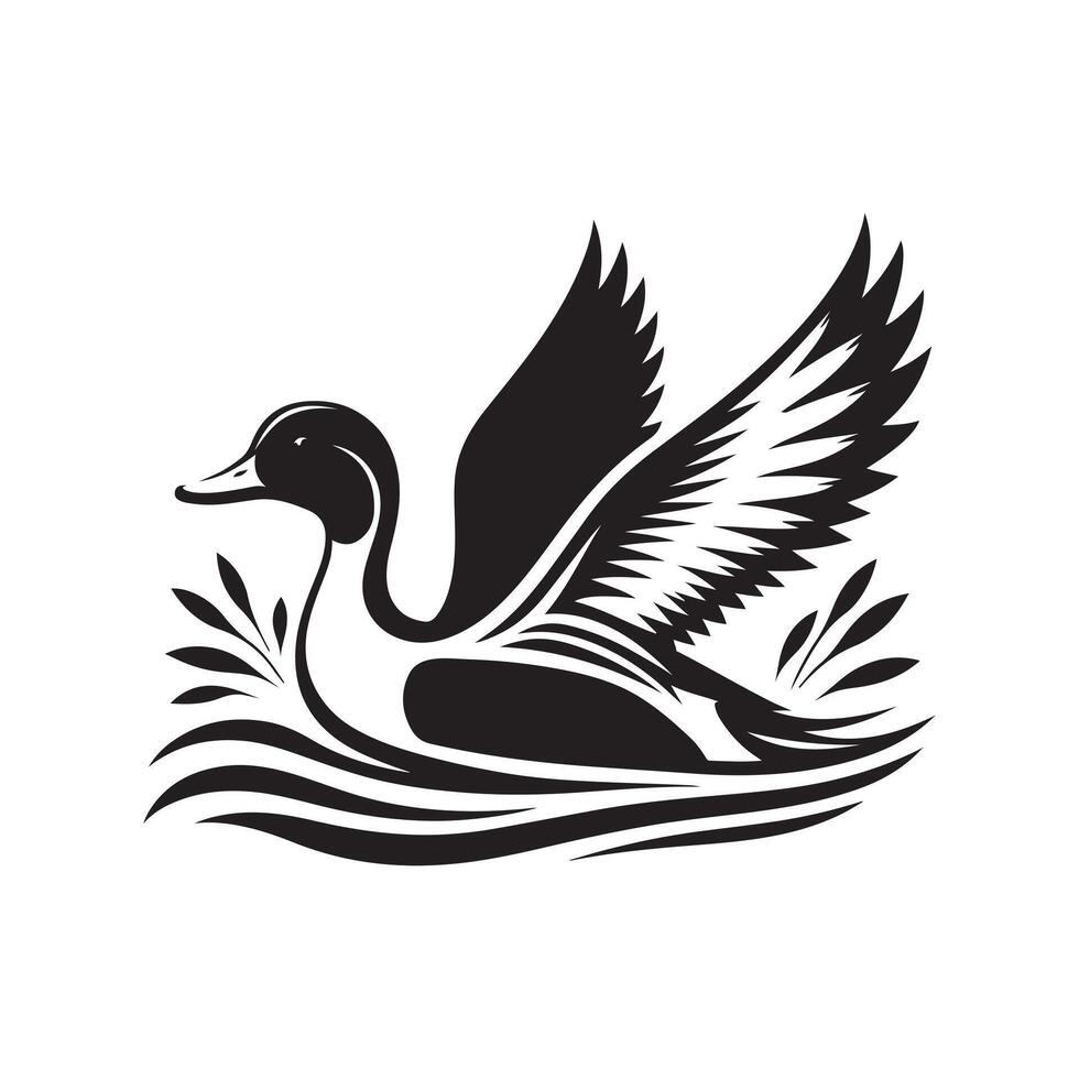 Northern Pintail Silhouette Graphics Suitable for Brochures and Presentations vector