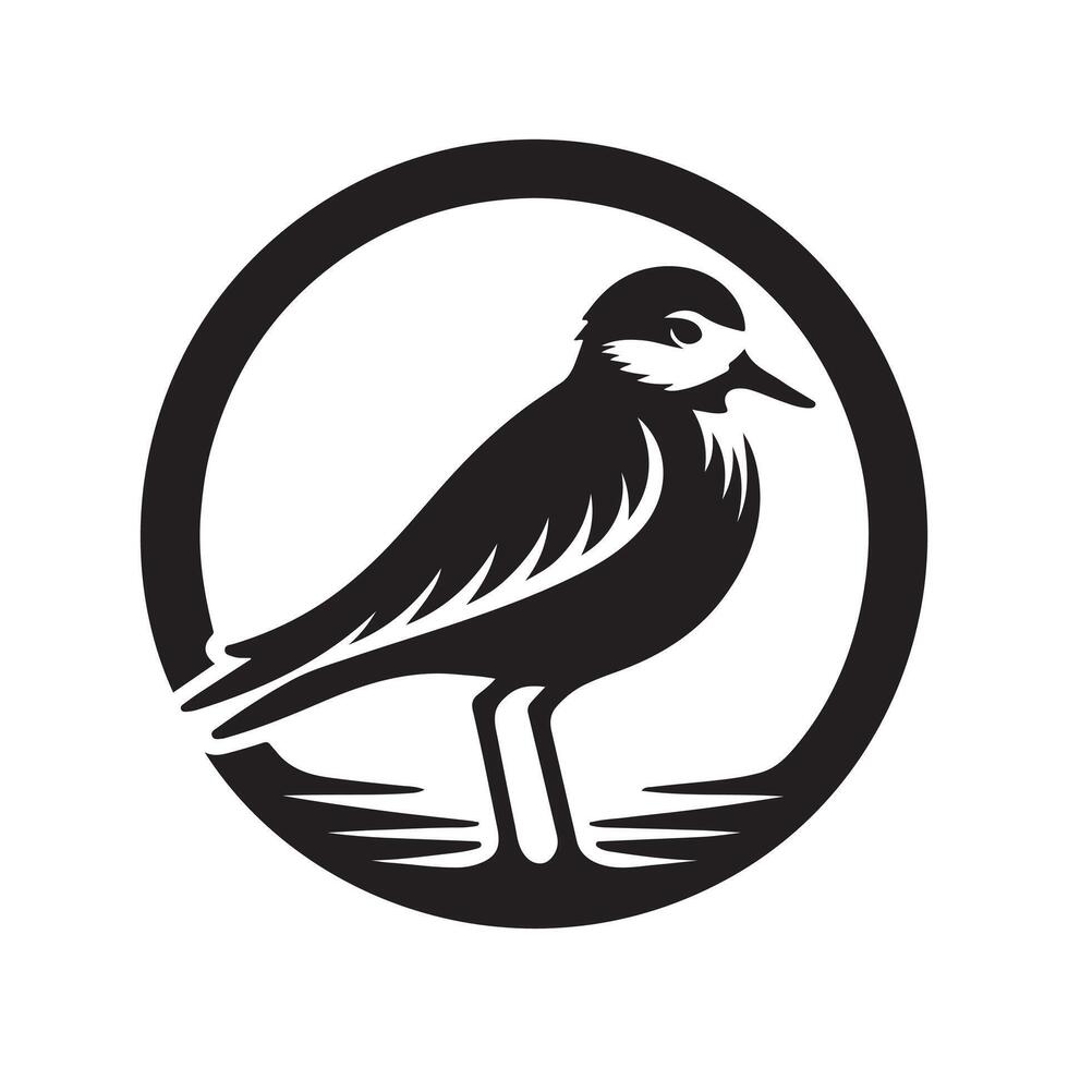 Stylish Plover Silhouette Vectors for Nature and Wildlife Art